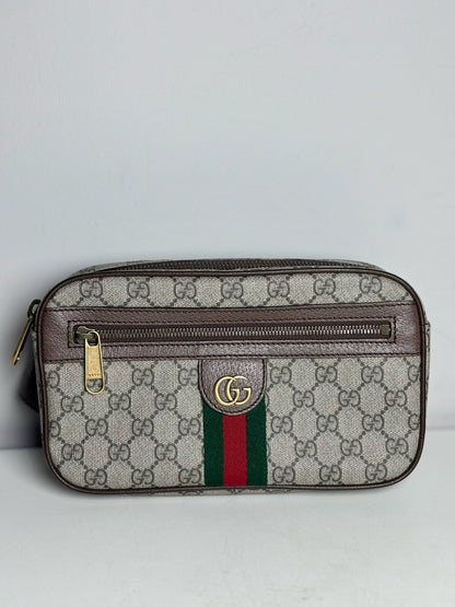 Gucci Monogram Coated Canvas Like-New Brown Small Purse