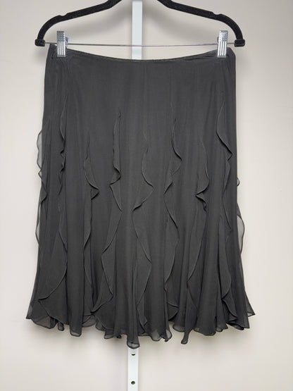 Women Size 6 Carmen Marc Valvo Black Solid Vintage Skirt