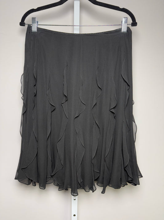 Women Size 6 Carmen Marc Valvo Black Solid Vintage Skirt