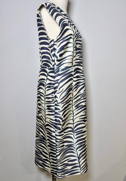 Women Size L Odeeh Multi-Color Zebra Stripes Silk, Wool NWT Dress