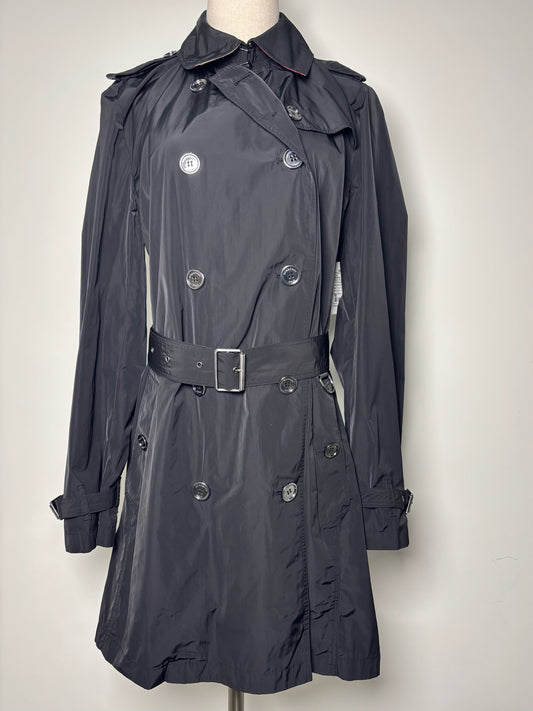 Women Size 16 Burberry Black Solid Trench Coat