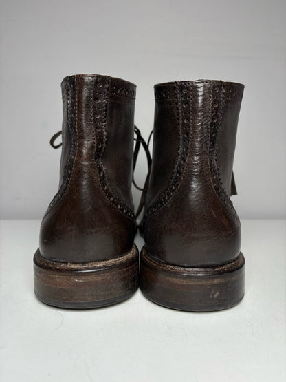 Women's Shoe Size 42 Kalimala Brown Leather Handmade in Italy Pre-Owned Lace-Up Boots