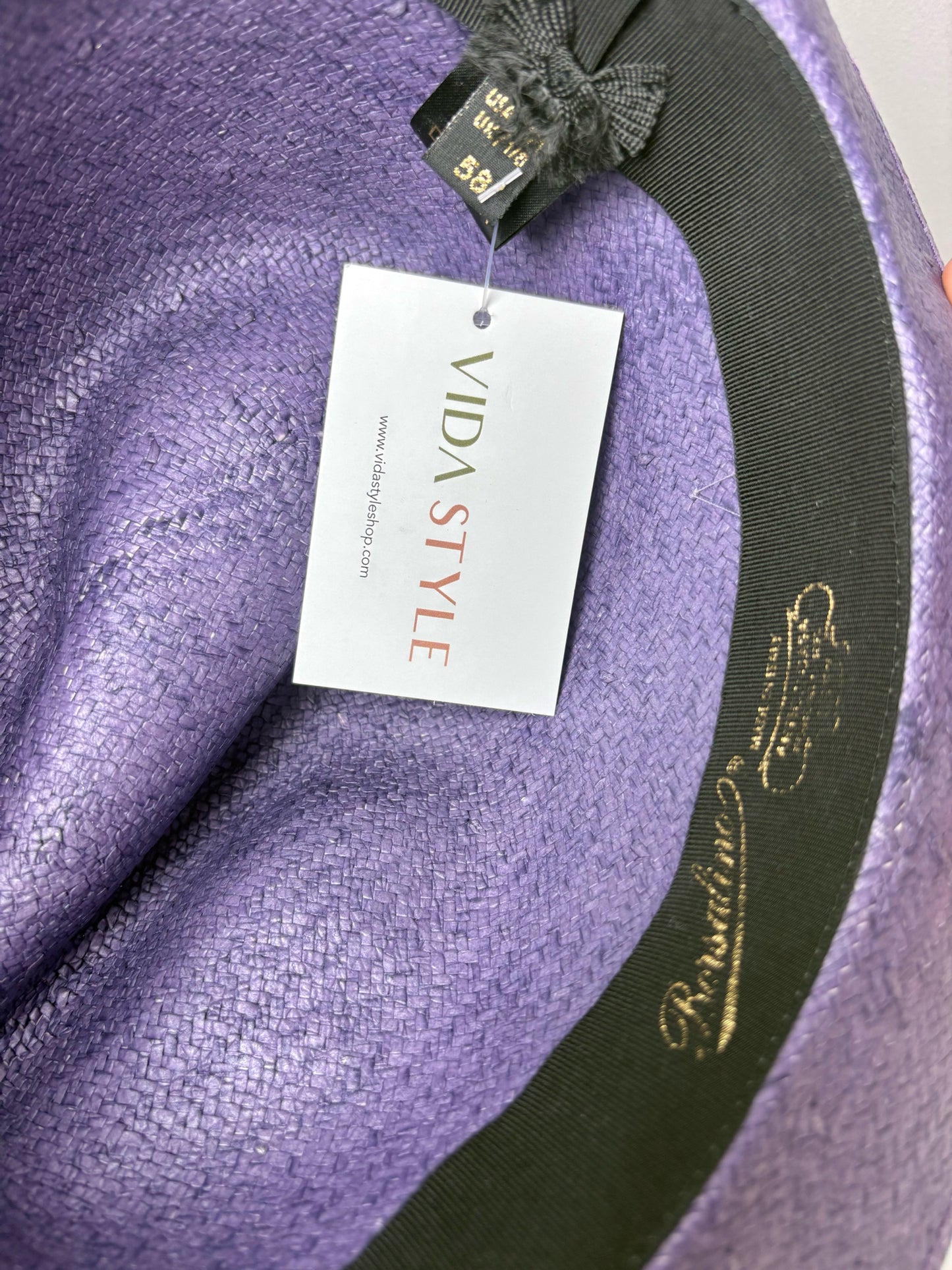 Borsalino Women's Paper Pre-owned Purple 58 Hat