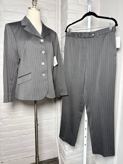 Women Size 6 Gianluca Isaia Napoli Gray Pinstripe Vintage Pants
