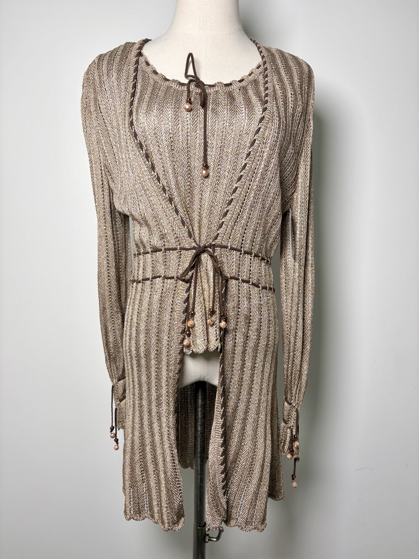 Women Size One Size St. John Beige Knitted Duster