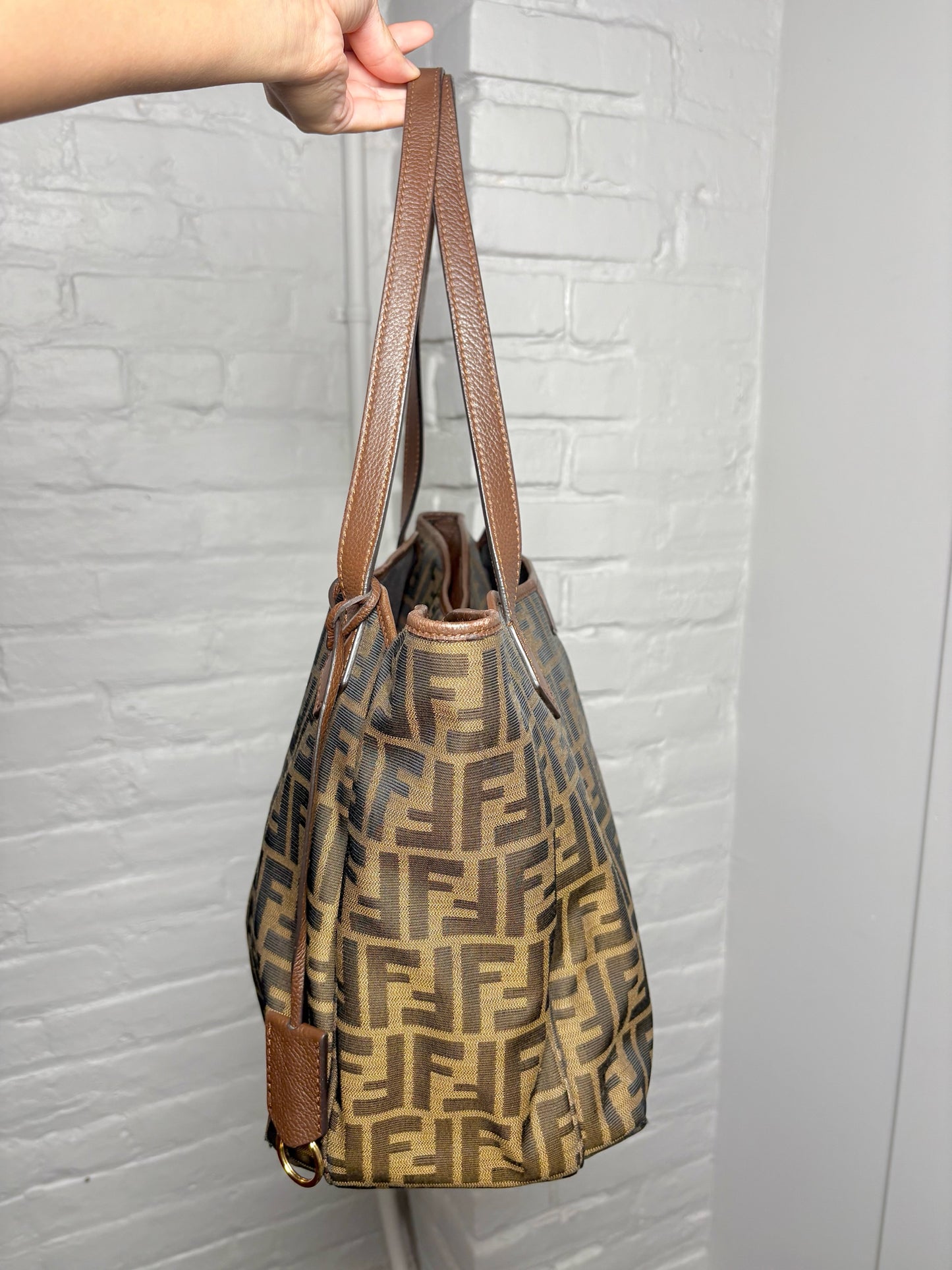 Canvas Fendi Zucca Print Canvas Pre-owned Brown Medium Purse