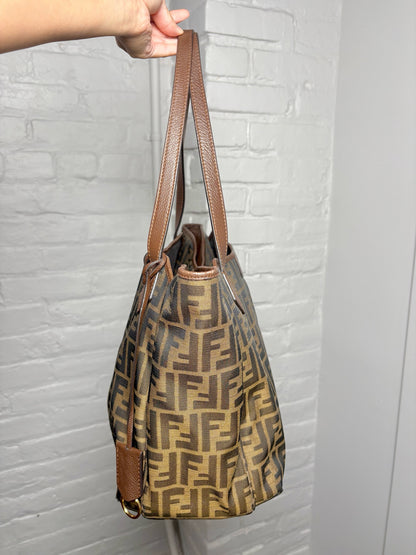 Canvas Fendi Zucca Print Canvas Pre-owned Brown Medium Purse
