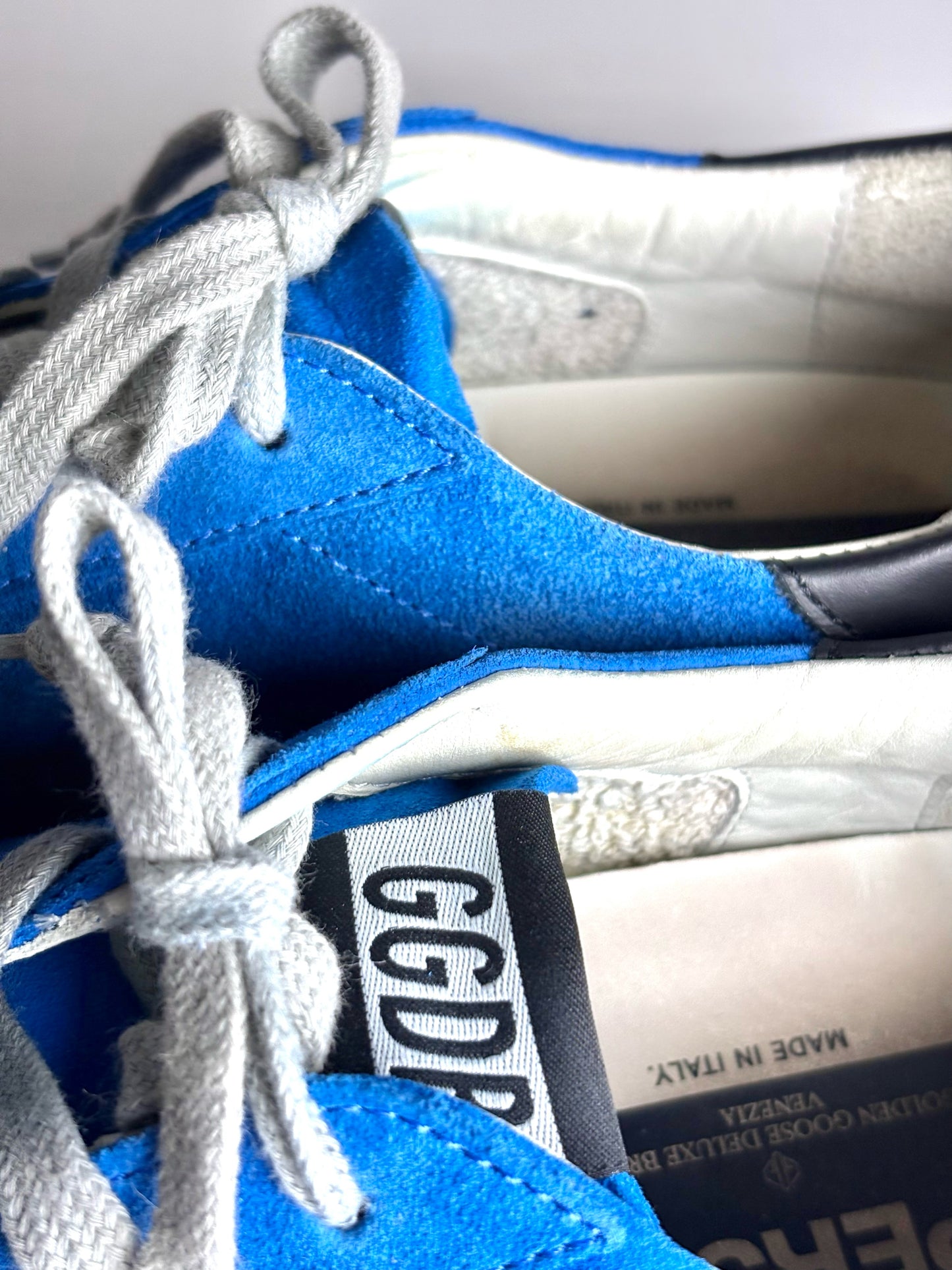 W Shoe Size 41 Golden Goose Blue Suede Silver Star Pre-owned Sneakers