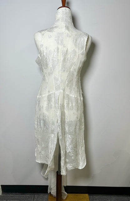 Women Size 38 Marc le Bihan White Silk Blend Blouse
