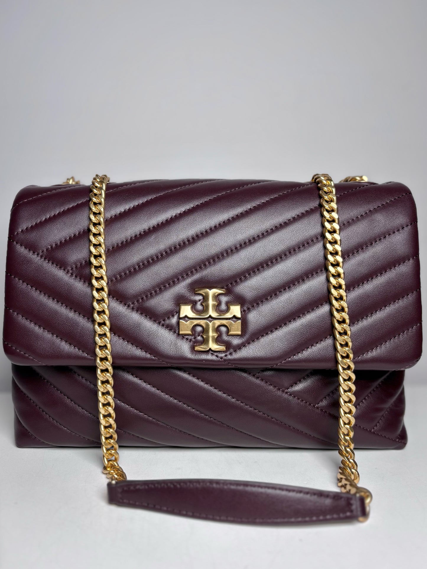 Tory Burch Kira Quilted Leather Pre-owned Brown Napa Purse