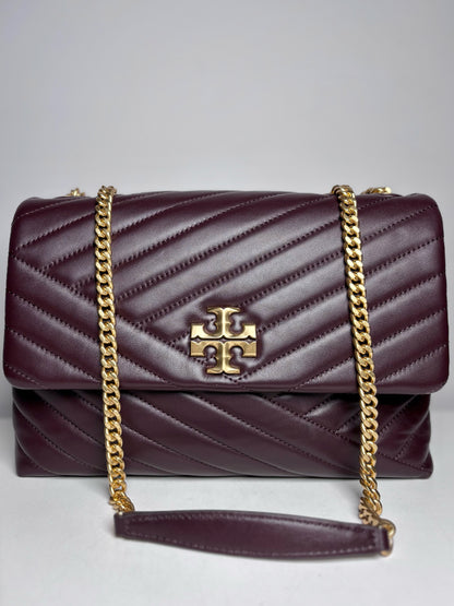 Tory Burch Kira Quilted Leather Pre-owned Brown Napa Purse