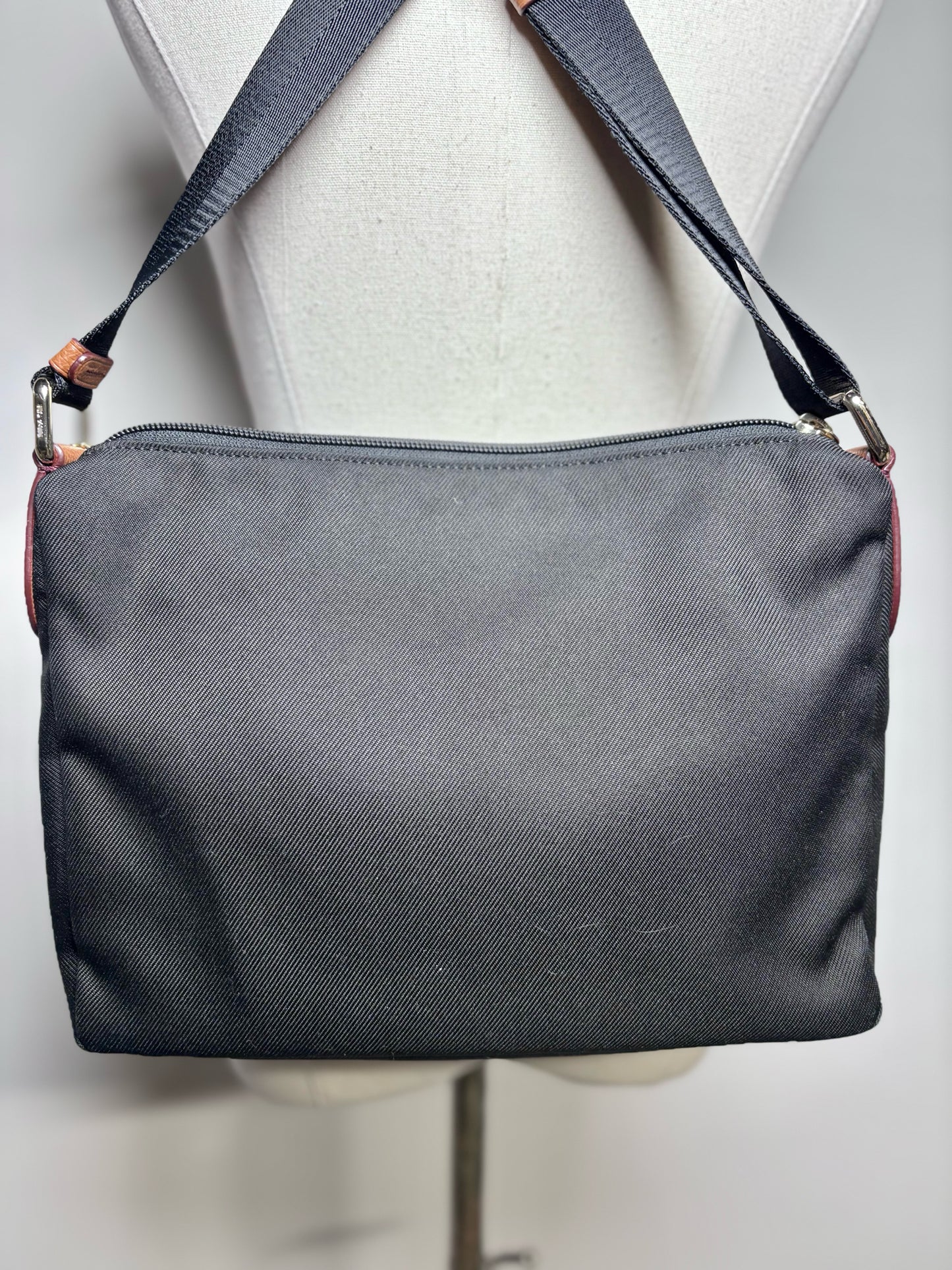 Coach Sawyer Canvas, Leather Trim Pre-owned Black, brown Crossbody Purse