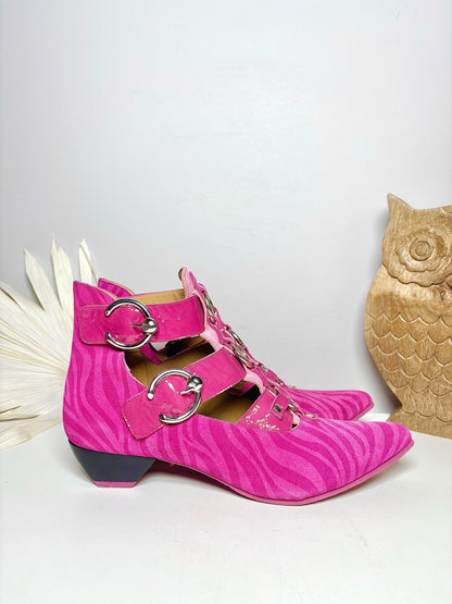 W Shoe Size 9 John Fluevog Pink Suede Boots