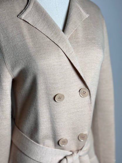Women Size 40 (4/S) Bottega Veneta Neutrals Wool Blend Cardigan Sweater