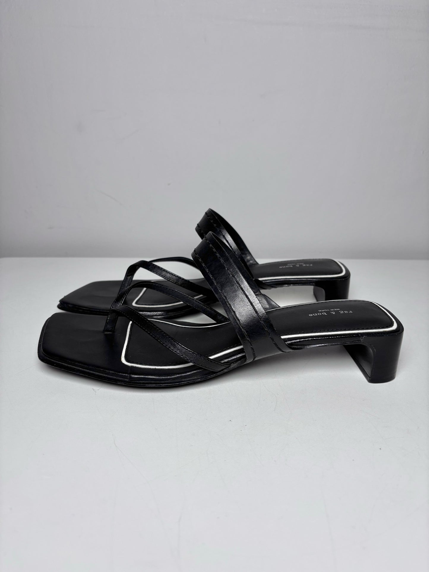 W Shoe Size 39.5 (8.5 US) Rag & Bone Black Leather Pre-owned Sandals