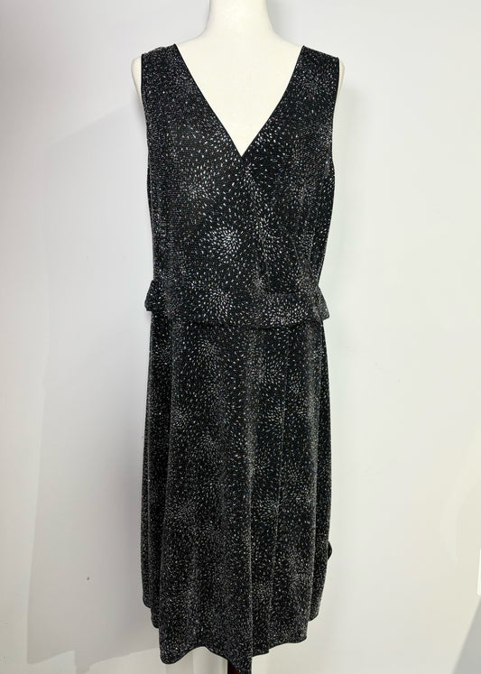 Women Size 14 Giorgio Armani Black Sparkle Stretch Knit Dress