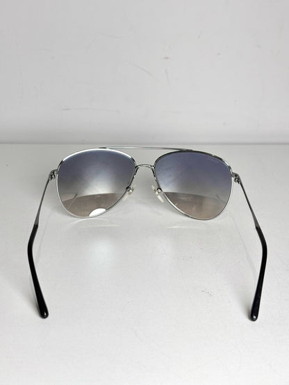Men's Burberry Spark Mirrored Aviator Sunglasses Silver Sunglasses