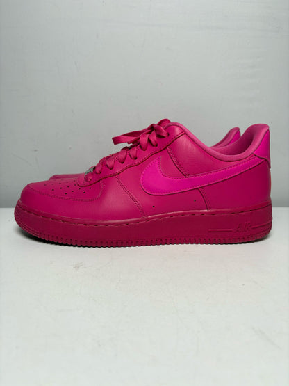 Women's Shoe Size 10 Nike Air Force 1 Fuchsia Pink Leather Pre-Owned Low-Top Sneakers