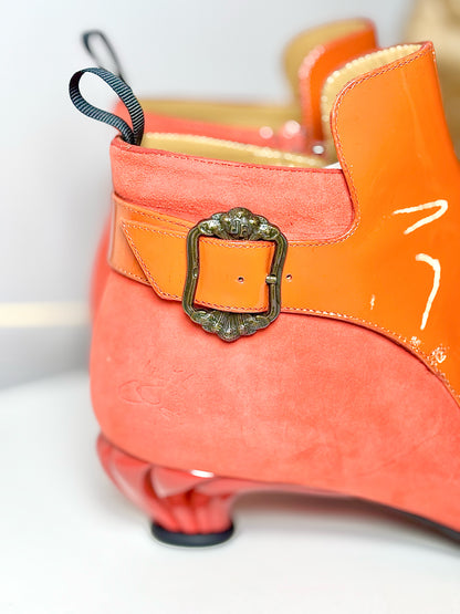W Shoe Size 9 John Fluevog Orange PVC Lucidota NWT Boots