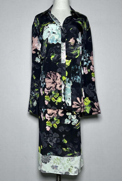 Women Size 40 Joseph Black Floral NWT, Pre-owned Skirt