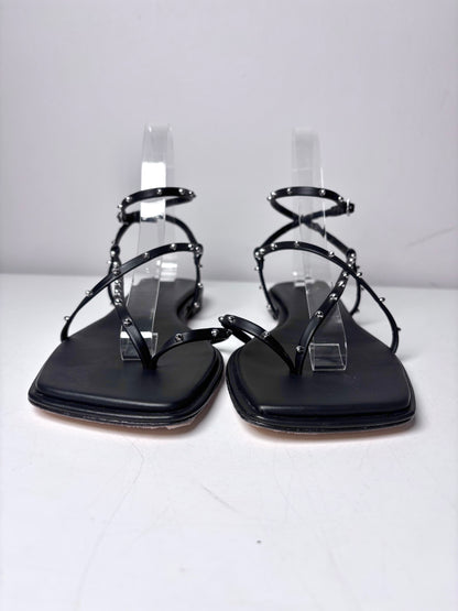 W Shoe Size 7.5 Freda Salvador Black Leather Alexia Pre-owned, NWT Sandals