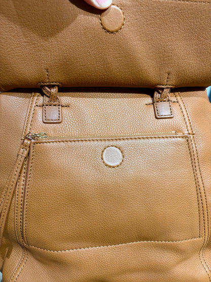 Tory Burch Solid Leather NWT Cognac Half Moon Purse