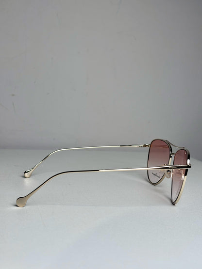 Salvatore Ferragamo Aviator Women's Pre-owned, NWOT Gold Tone Metal Sunglasses