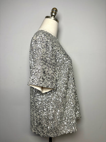 Women Size M Rag & Bone Silver Sequins Pre-owned Top