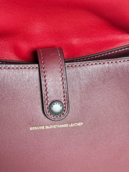 Women's Coach 20115 Pearls, Grommets Leather Pre-owned Bordeaux Saddle Bag