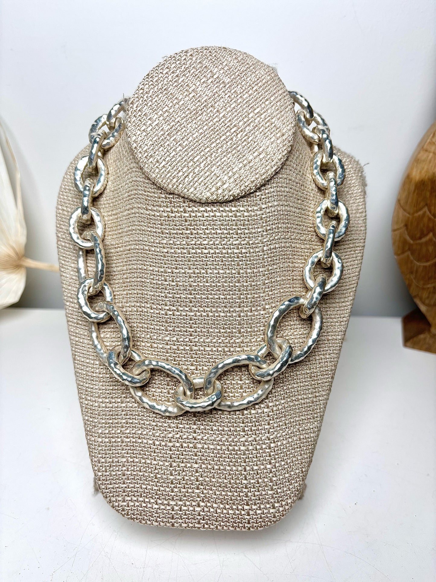 Ippolita Sterling Silver Short Bastille Hammered Toggle Necklace