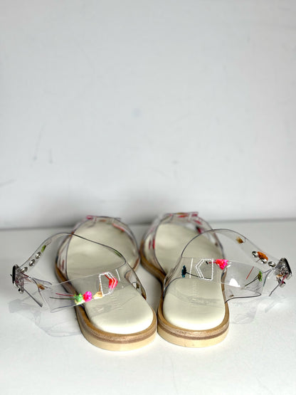 W Shoe Size 10 Freda Salvador Sera Fisherman Pressed Flower PVC Pre-owned Sandal