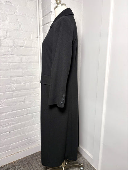 Women Size 6P Albert Nipon Black Solid Cashmere, Wool Coat
