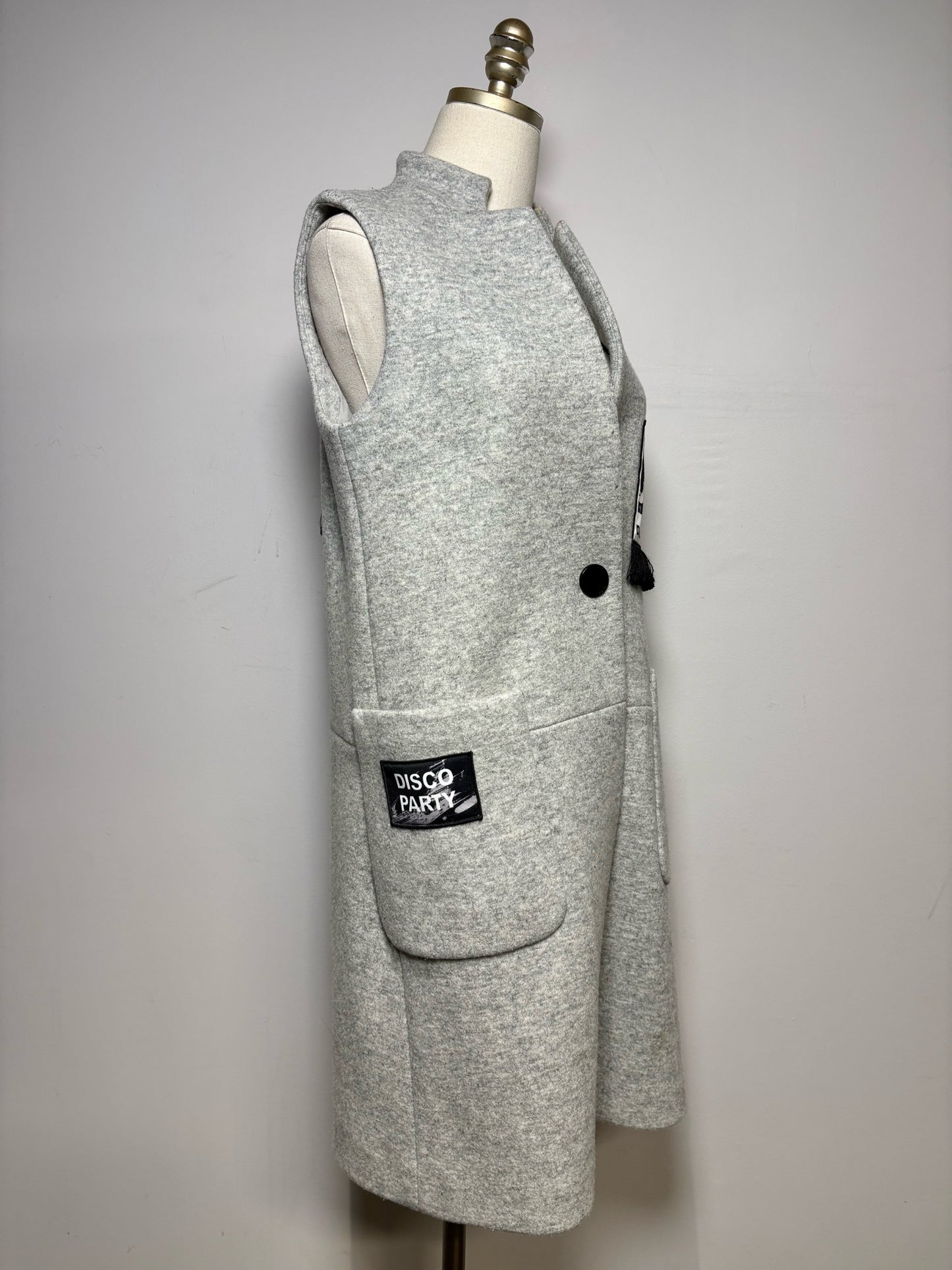 Women Size S Five Plus Music Gray Patches Women's Wool Blend Pre-owned Jacket