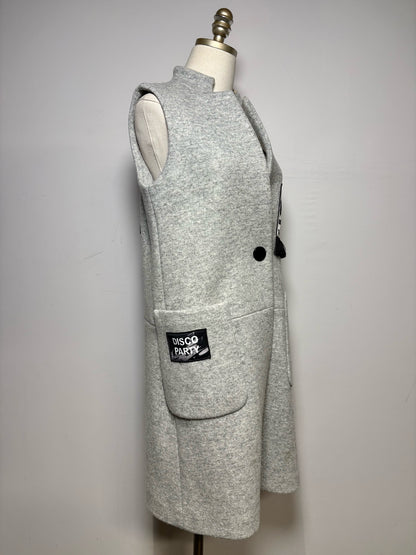 Women Size S Five Plus Music Gray Patches Women's Wool Blend Pre-owned Jacket