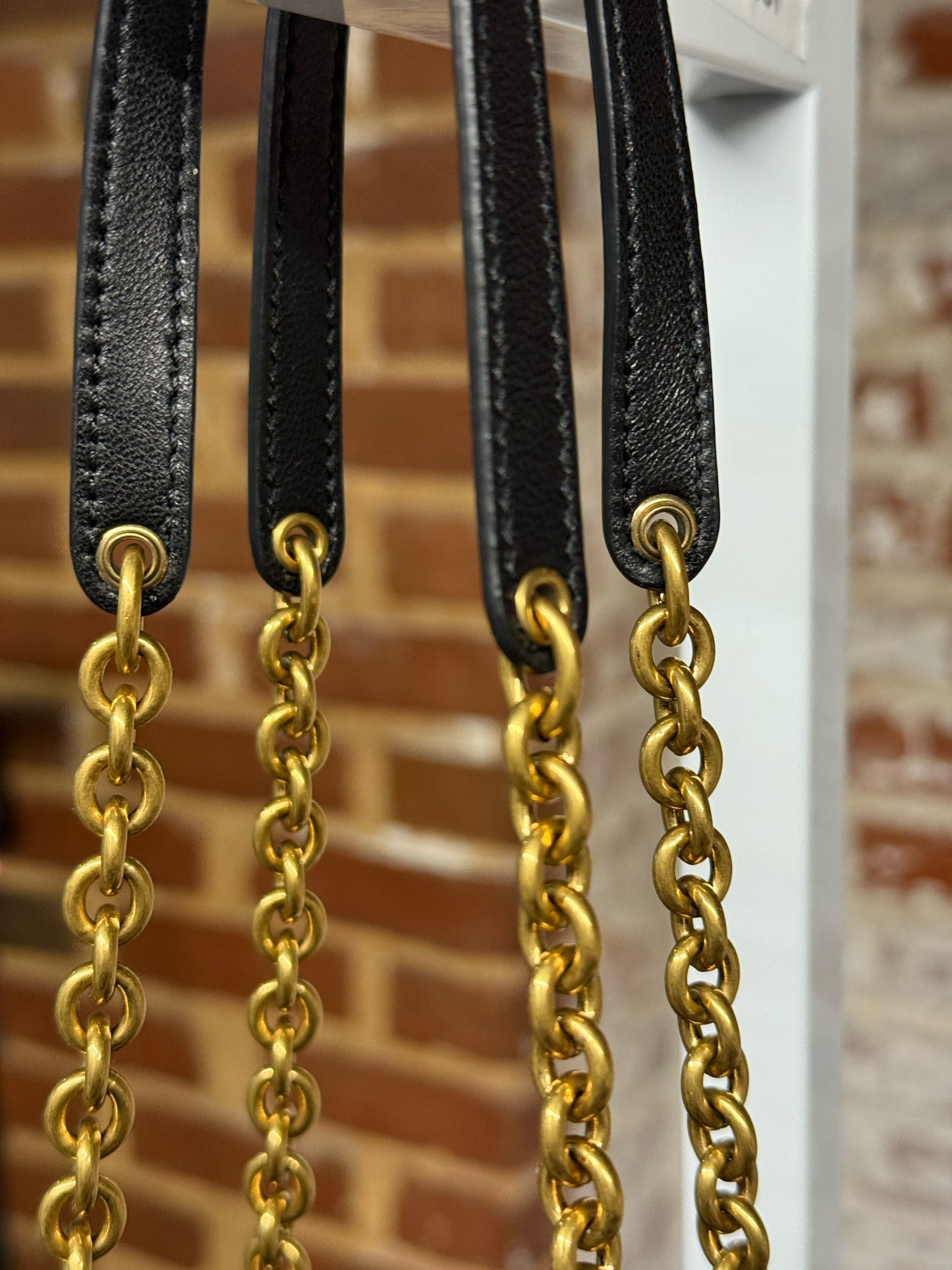 Saint Laurent Quilted Leather Black Lambskin Carr Shopping Bag