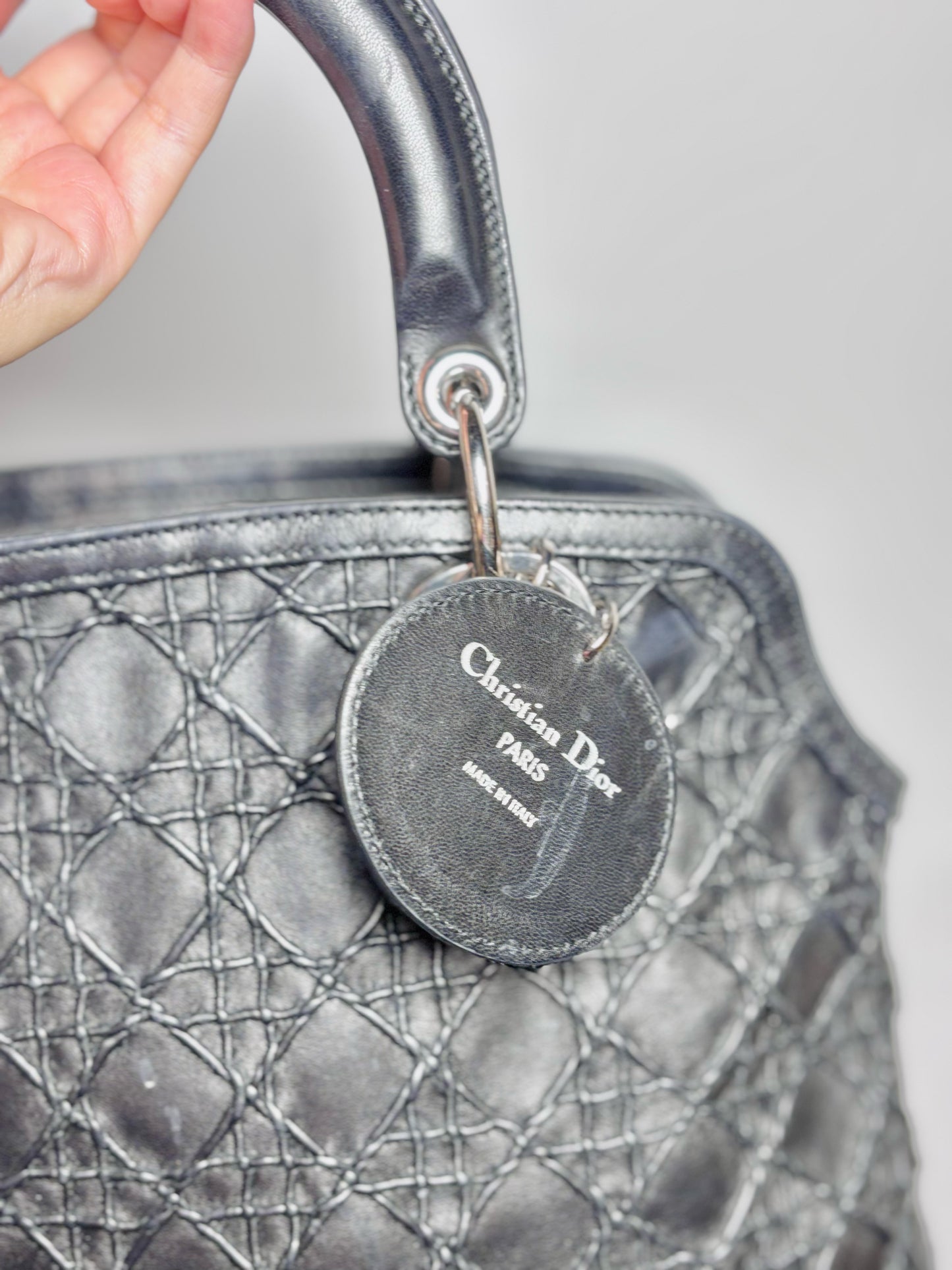 Christian Dior Cannage Stitch Granville Two Handles Satchel