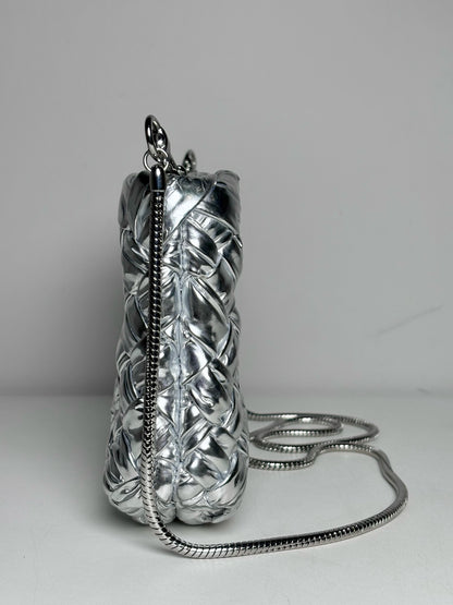Clare V. Estelle Woven Crossbody Pre-owned Silver Purse