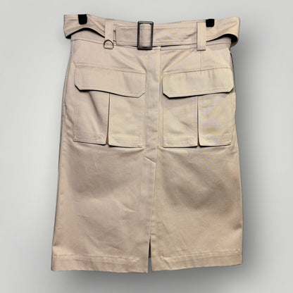 Women Size 40 (8/M) Chloe Khaki Cotton Utility Belted Skirt