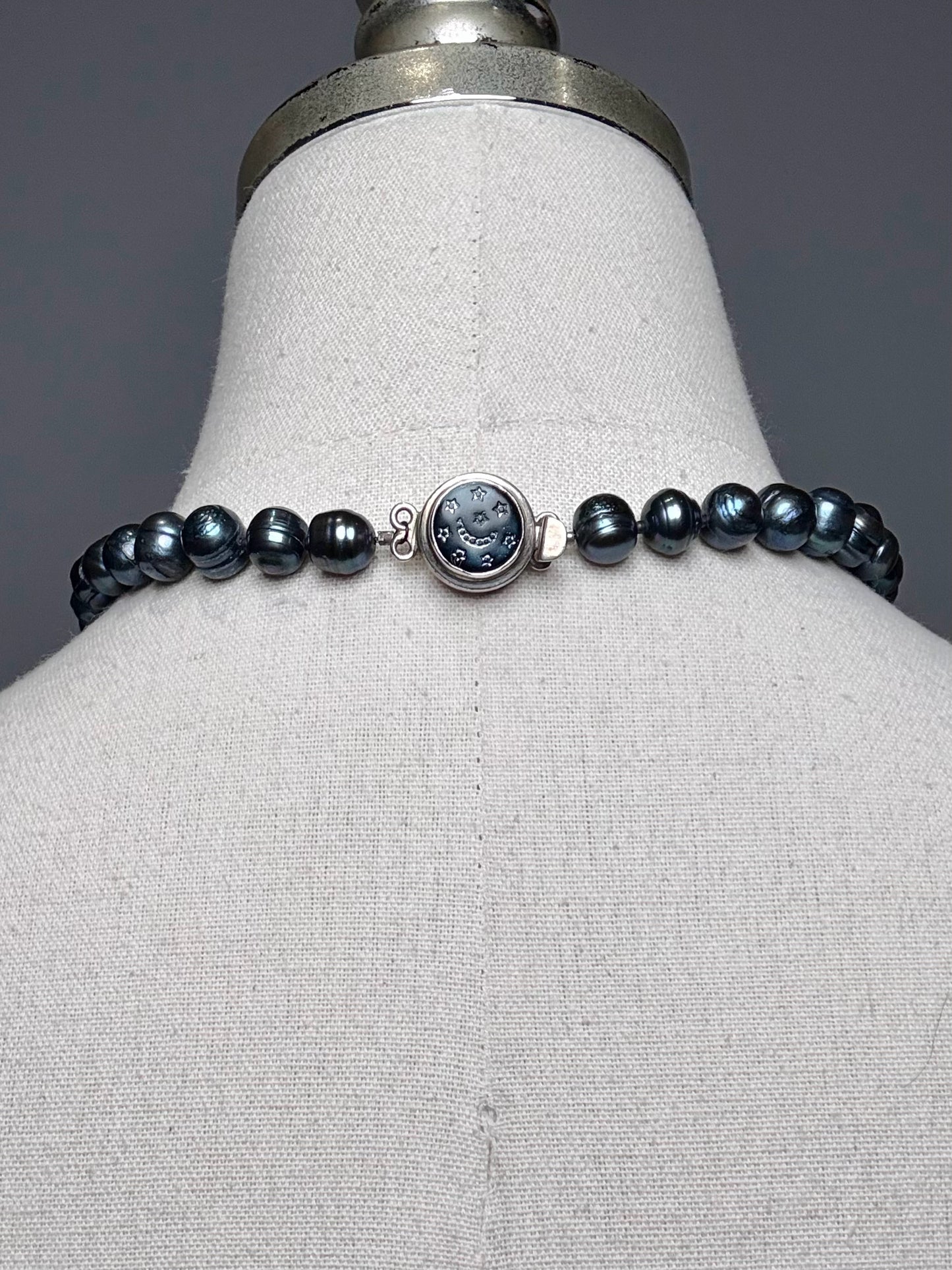 925 Sterling Silver Labradorite Pendant Tahitian Pearls Pre-owned Necklace