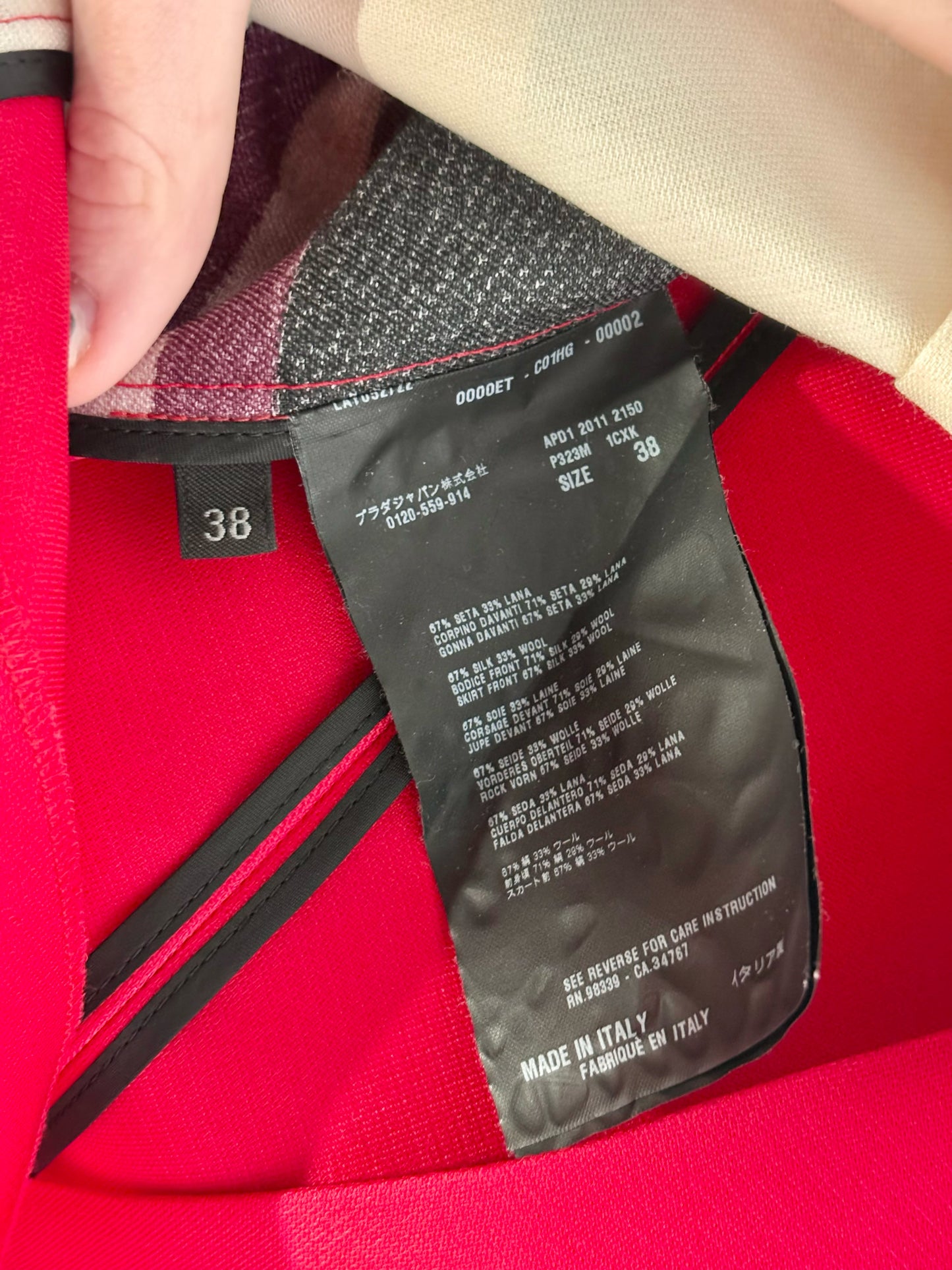 Prada Multi-Color Colorblock Shift Mod-Style Wool/Silk Sz 38 Pre-owned Dress