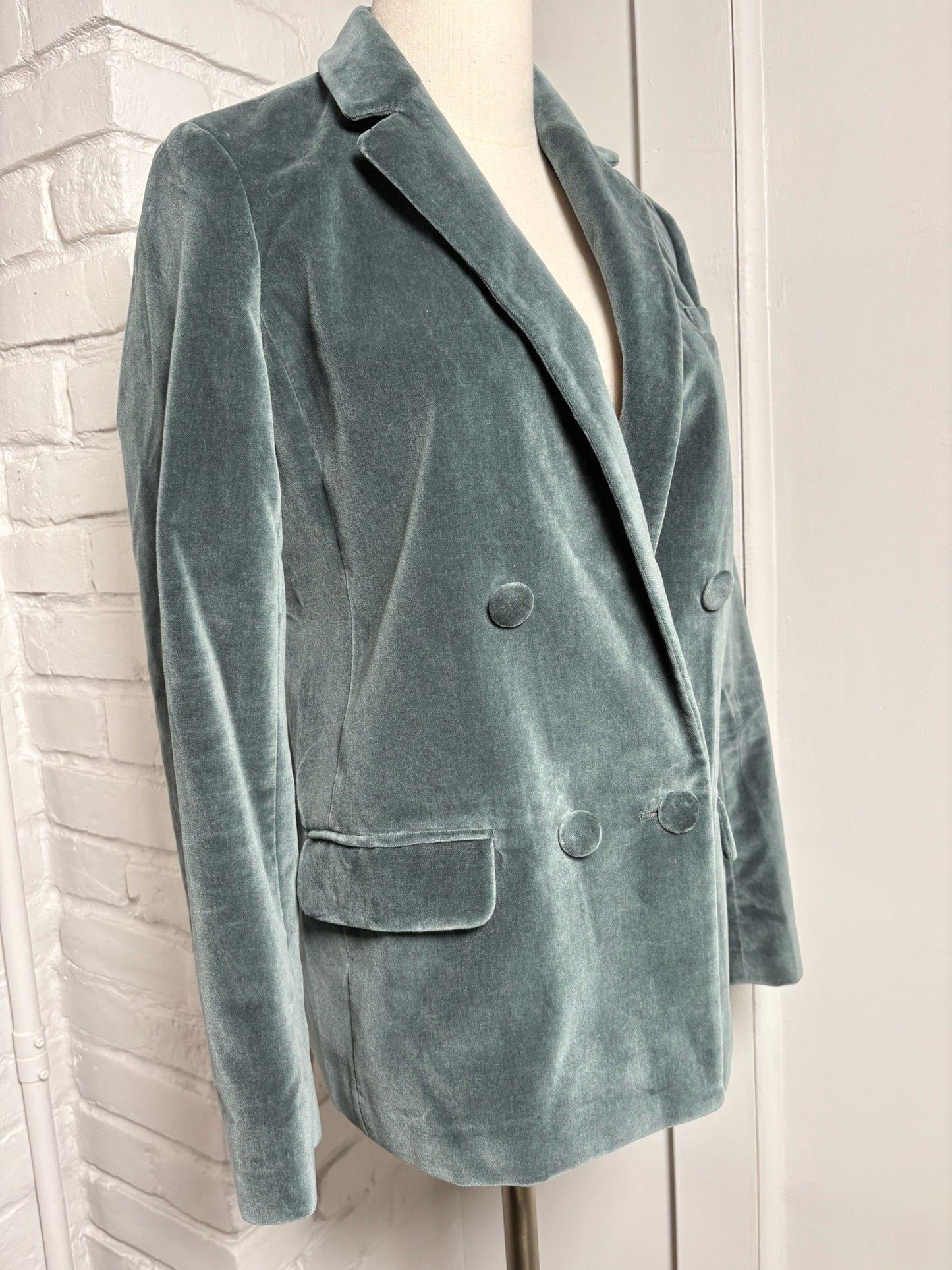 Women Size 36 Sezane Teal Solid Blazer