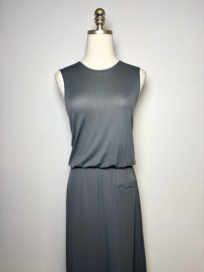 Women Size 3 Y's Yohji Yamamoto Charcoal/Gray Sleeveless Pre-owned Midi Dress