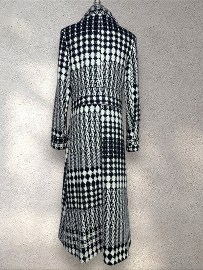 Women Size 42 (4 US) Christian Lacroix Black, Cream Tweed Vintage Coat