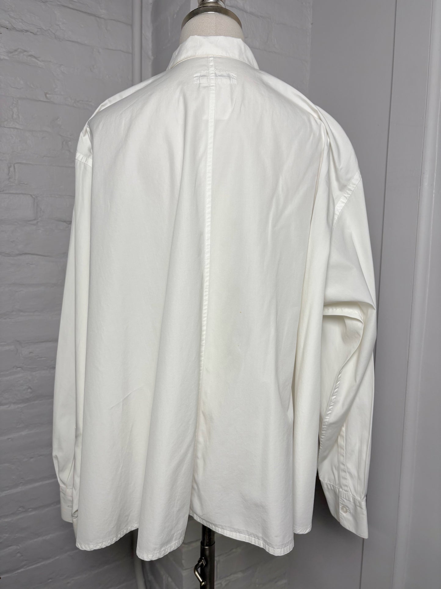Women Size M Yohji Yamamoto White Solid Cotton Vintage Shirt