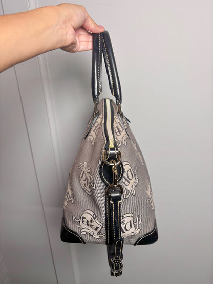 Canvas Dooney & Bourke Monogram Leather Gray, Black Medium Purse