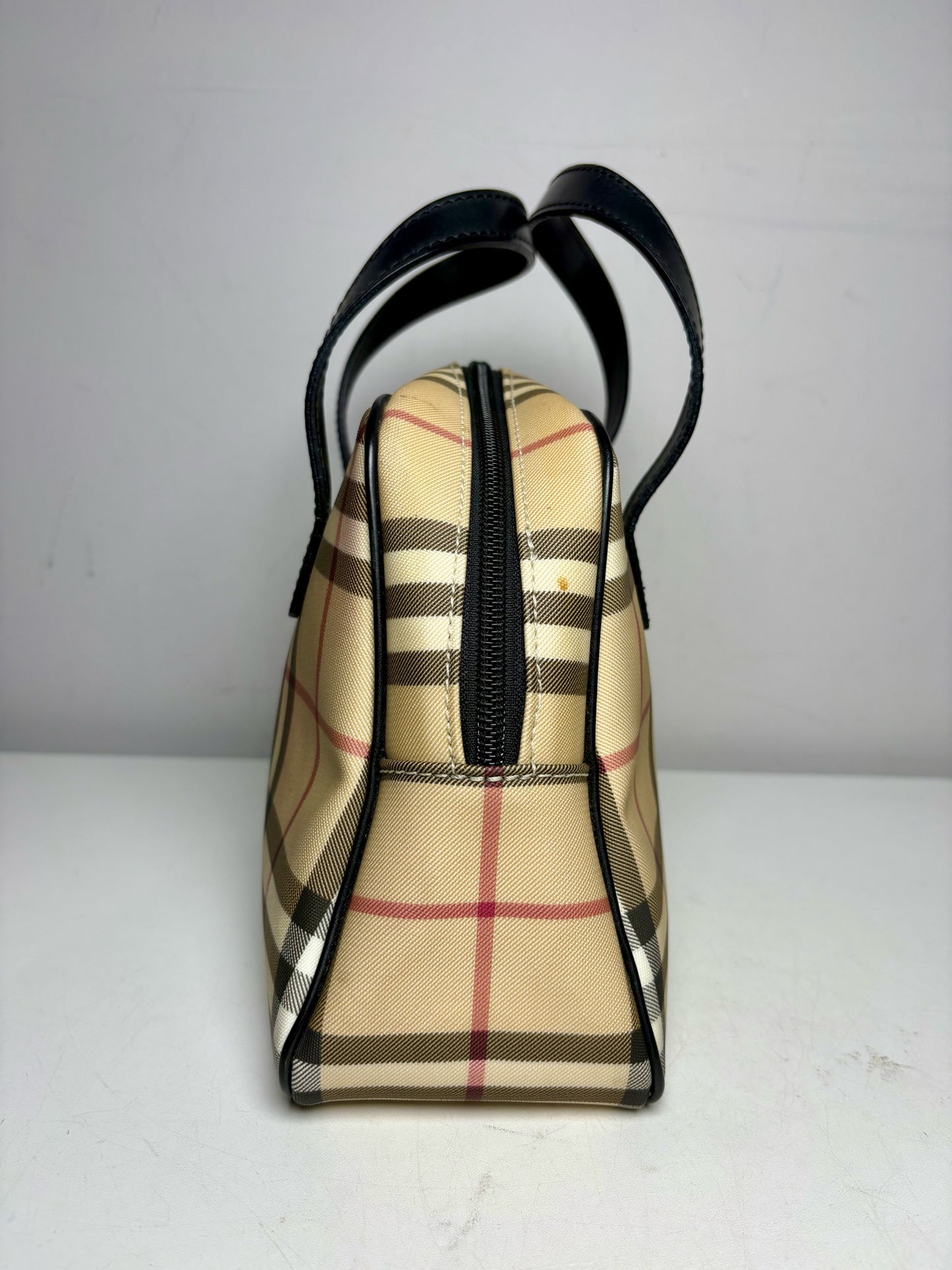 Women's Burberry Nova Check Coated Canvas  Pre-owned Bowler Bag