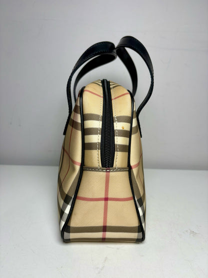 Women's Burberry Nova Check Coated Canvas  Pre-owned Bowler Bag