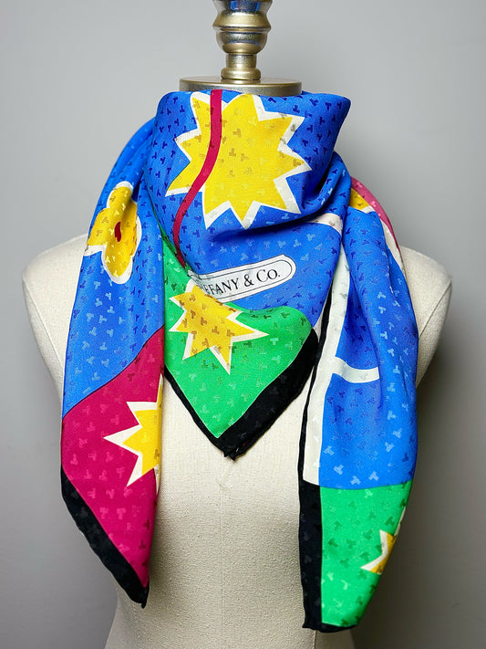 Tiffany & Co. Multi-Color Print Silk Scarf