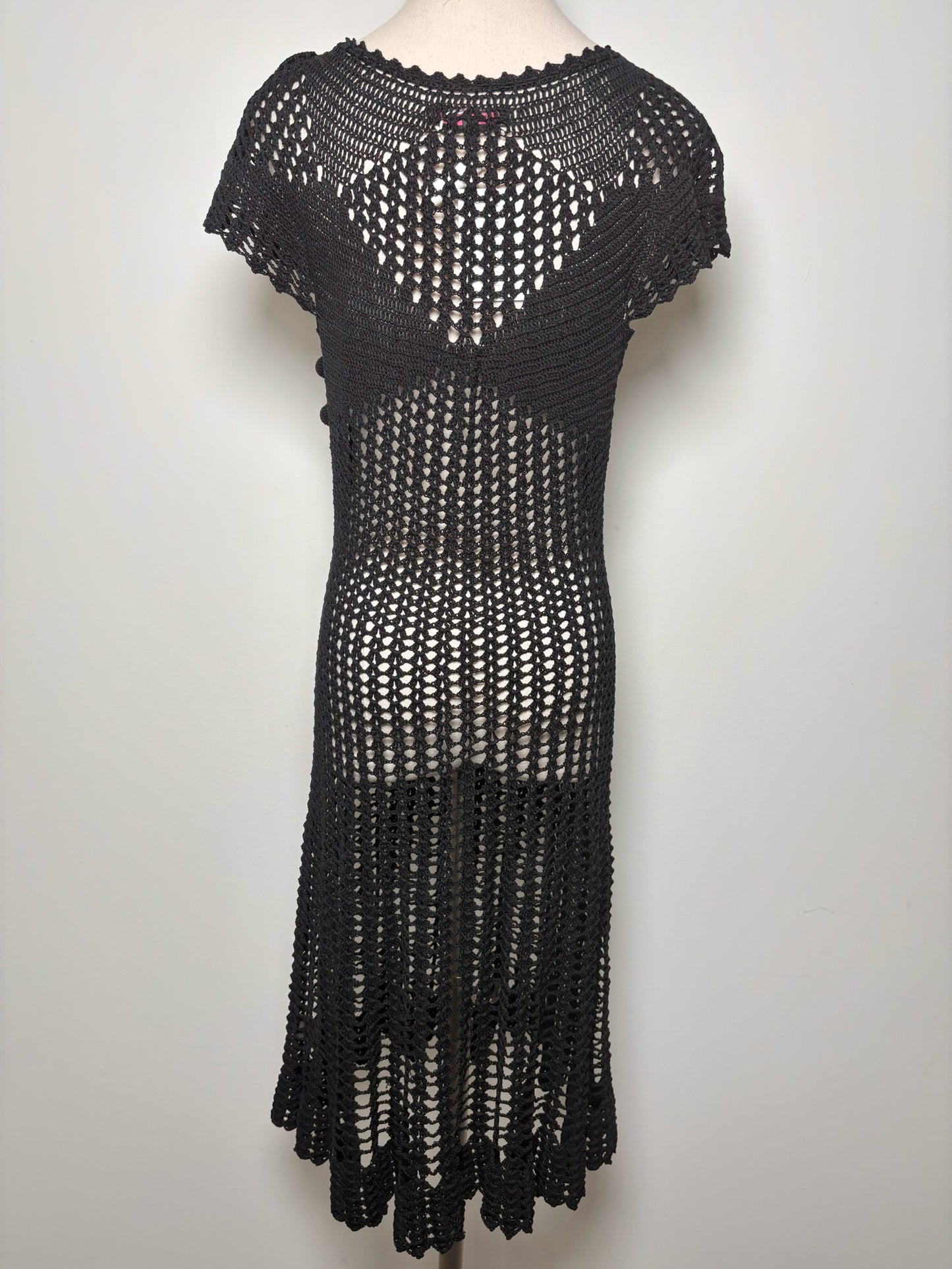 Women Size L Betsey Johnson Black Knitted Cotton Pre-owned Dress