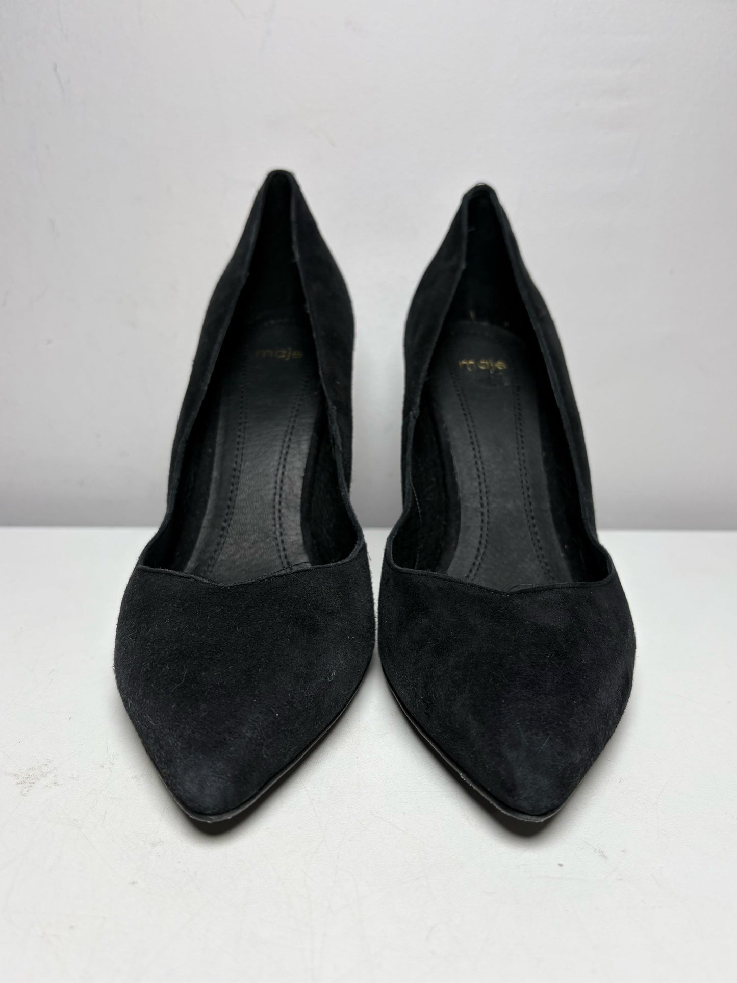 Women's Shoe Size 40 (US 9.5) Maje Black Suede Leather NWOT Pre-Owned Pointed Toe Heels